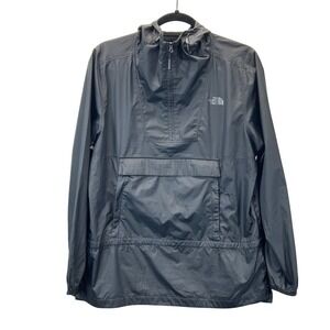 The North Face Windbreaker Jacket Womens M Black Anorak Pullover Hooded